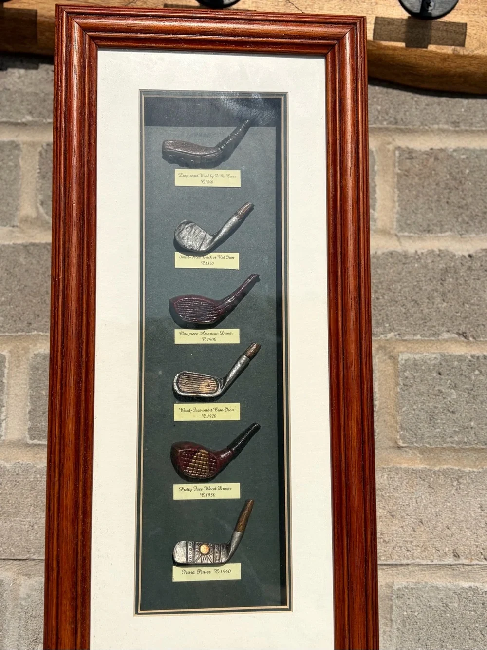 Vintage Miniature Golf Club Collection Shadow Box | Framed Golf History Display